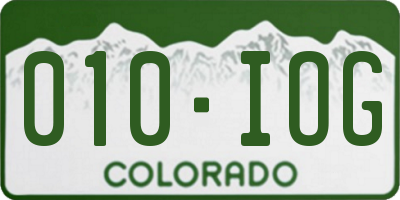 CO license plate 010IOG