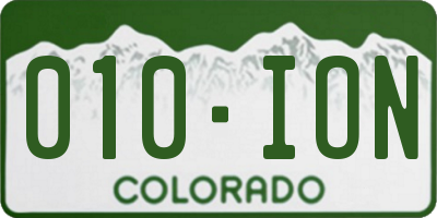CO license plate 010ION