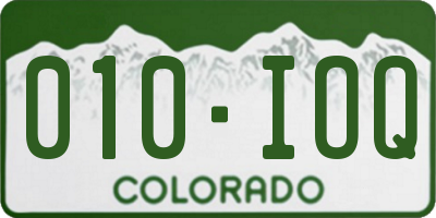 CO license plate 010IOQ