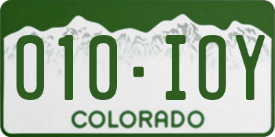 CO license plate 010IOY