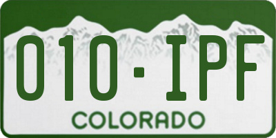 CO license plate 010IPF