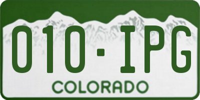 CO license plate 010IPG