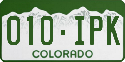 CO license plate 010IPK