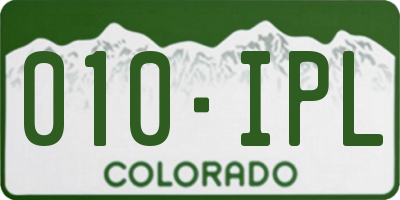 CO license plate 010IPL