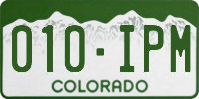 CO license plate 010IPM