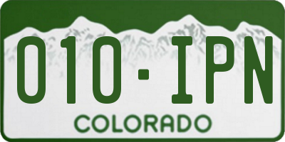 CO license plate 010IPN