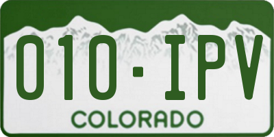 CO license plate 010IPV