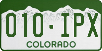 CO license plate 010IPX