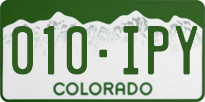 CO license plate 010IPY