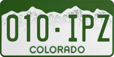 CO license plate 010IPZ