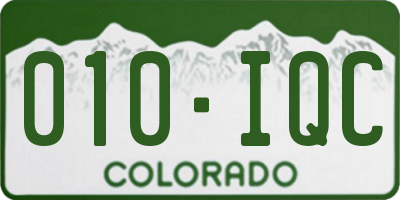 CO license plate 010IQC