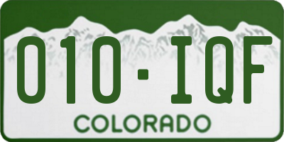 CO license plate 010IQF