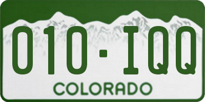 CO license plate 010IQQ