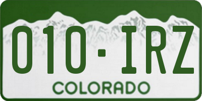 CO license plate 010IRZ