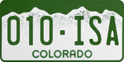 CO license plate 010ISA