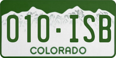 CO license plate 010ISB
