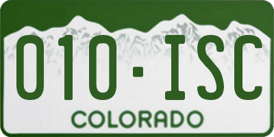 CO license plate 010ISC