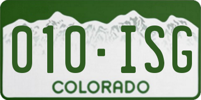 CO license plate 010ISG