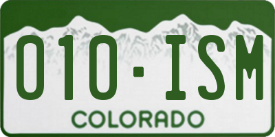 CO license plate 010ISM