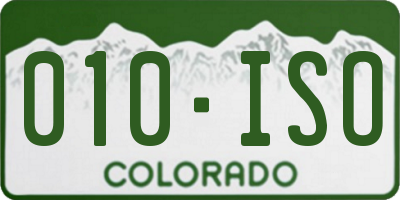 CO license plate 010ISO