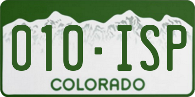 CO license plate 010ISP