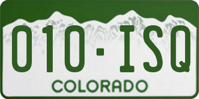 CO license plate 010ISQ