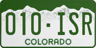 CO license plate 010ISR