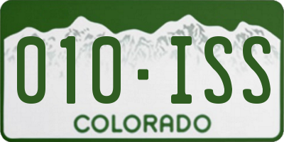 CO license plate 010ISS