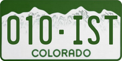 CO license plate 010IST