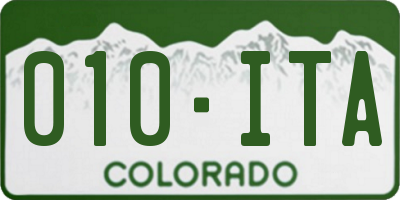 CO license plate 010ITA