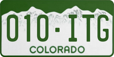 CO license plate 010ITG