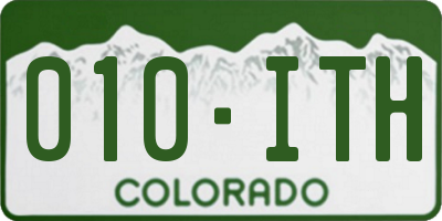 CO license plate 010ITH