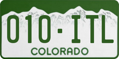 CO license plate 010ITL