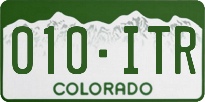 CO license plate 010ITR