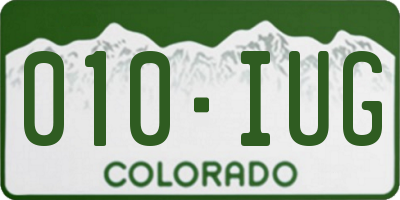 CO license plate 010IUG