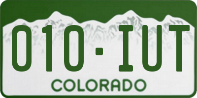 CO license plate 010IUT