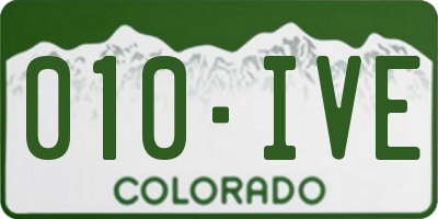 CO license plate 010IVE