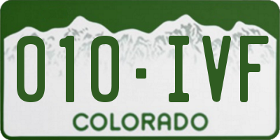 CO license plate 010IVF