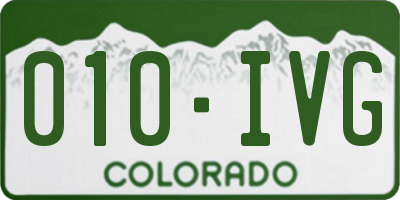CO license plate 010IVG