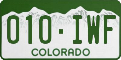 CO license plate 010IWF