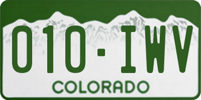 CO license plate 010IWV