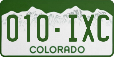 CO license plate 010IXC