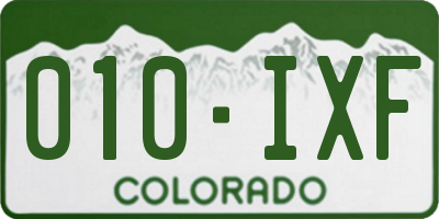 CO license plate 010IXF