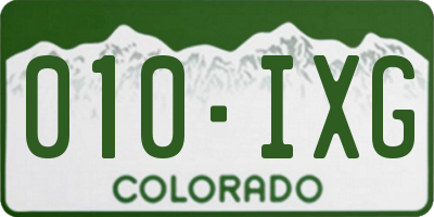 CO license plate 010IXG