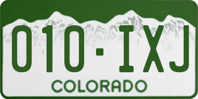 CO license plate 010IXJ