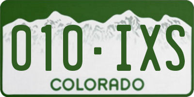 CO license plate 010IXS
