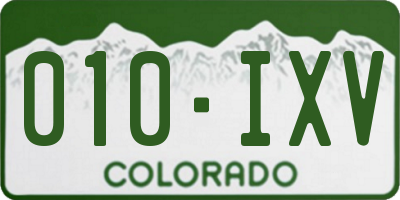 CO license plate 010IXV