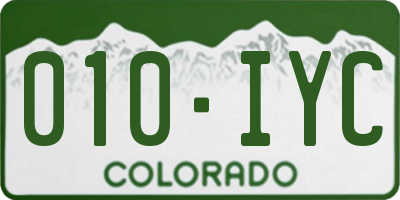 CO license plate 010IYC