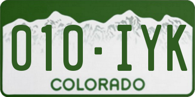 CO license plate 010IYK