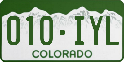 CO license plate 010IYL